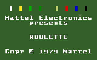 Las Vegas Roulette screenshot 3 for Intellivision